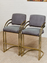Load image into Gallery viewer, Pair of Vintage Deco Baughman Style Bar Stools
