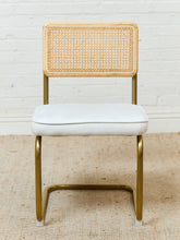 Load image into Gallery viewer, Brass and Rattan Dining Chair
