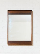 Load image into Gallery viewer, Vintage Striped 2 Tone Wood 1970s Mirror
