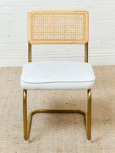 Load image into Gallery viewer, Brass and Rattan Dining Chair
