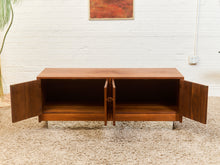 Load image into Gallery viewer, Vintage Brown Saltman Credenza with Plinth Base

