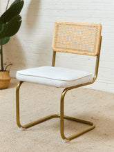Load image into Gallery viewer, Brass and Rattan Dining Chair
