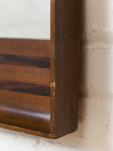 Load image into Gallery viewer, Vintage Striped 2 Tone Wood 1970s Mirror
