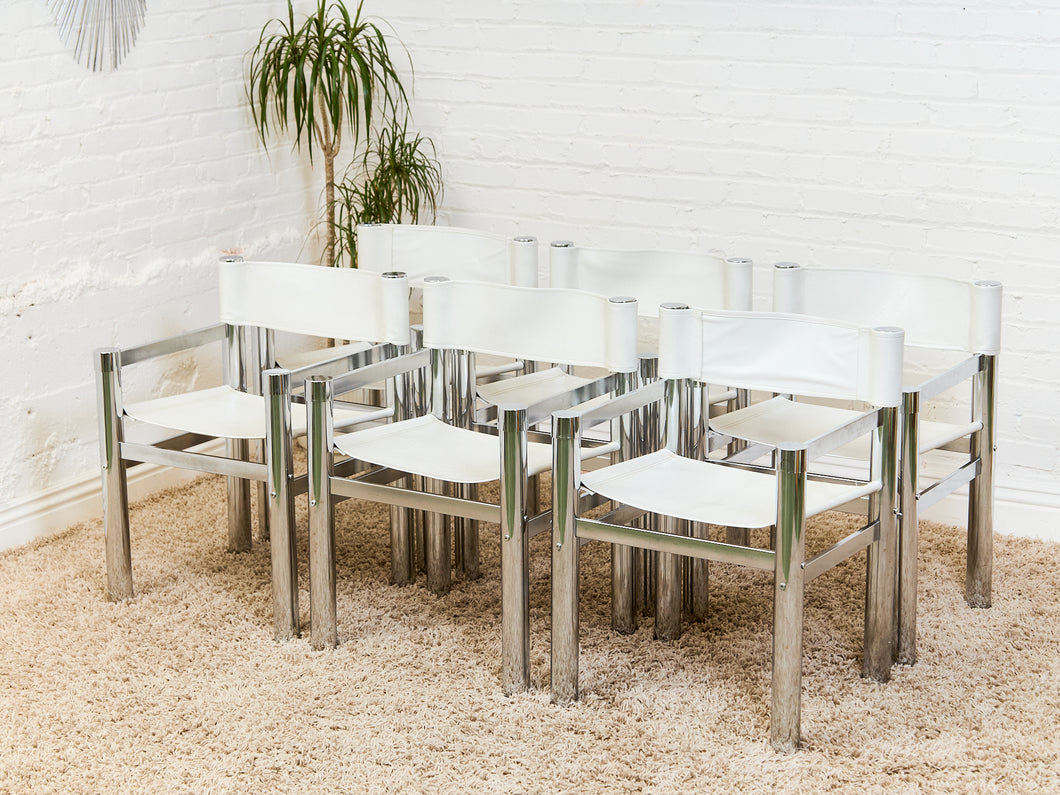 Set of 6 1970’s Deco Bauhaus Tubular Dining Chairs