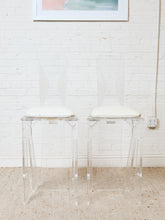 Load image into Gallery viewer, 1970s Pair MCM Lucite Bar Chairs / Stools by Hill Manufacturing Co.
