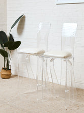 Load image into Gallery viewer, 1970s Pair MCM Lucite Bar Chairs / Stools by Hill Manufacturing Co.
