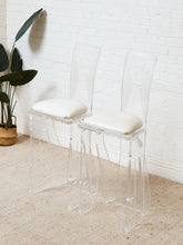 Load image into Gallery viewer, 1970s Pair MCM Lucite Bar Chairs / Stools by Hill Manufacturing Co.
