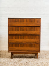 Load image into Gallery viewer, Walnut Mid Century 2 Tone Walnut 4 Drawer Dresser
