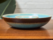 Load image into Gallery viewer, Vintage Robins Egg Blue Chips and Dip Bowl

