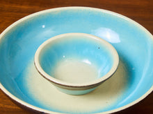 Load image into Gallery viewer, Vintage Robins Egg Blue Chips and Dip Bowl
