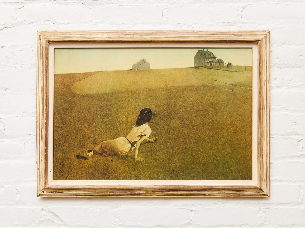 Print on board Christina's World by A. Wyeth Framed
