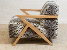 Load image into Gallery viewer, Zephyr Lounge Chair in Cheetah Upholstery
