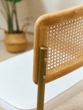 Load image into Gallery viewer, Brass and Rattan Dining Chair
