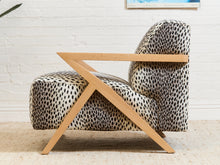Load image into Gallery viewer, Zephyr Lounge Chair in Cheetah Upholstery
