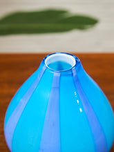 Load image into Gallery viewer, Blue Vintage Striped Glass Vase
