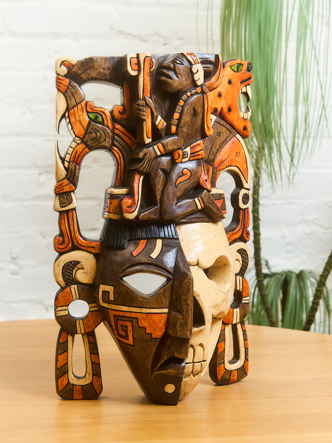 Mayan Carved Wood Mask