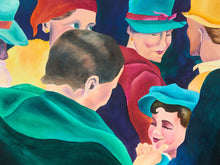 Load image into Gallery viewer, 1970's Acrylic on Canvas Boy in The Crowd French Painting by Deanne Mineau
