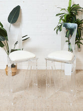 Load image into Gallery viewer, 1970s Pair MCM Lucite Bar Chairs / Stools by Hill Manufacturing Co.
