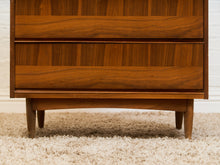 Load image into Gallery viewer, Walnut Mid Century 2 Tone Walnut 4 Drawer Dresser
