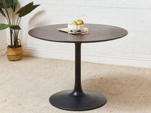 Load image into Gallery viewer, Dark Wood Black Base Dining Table
