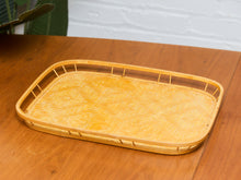 Load image into Gallery viewer, Vintage Bamboo and Wood Lap Tray 1980s Serving Tray Elegant Woven Design
