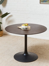Load image into Gallery viewer, Dark Wood Black Base Dining Table
