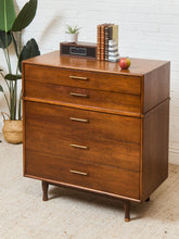 Load image into Gallery viewer, Walnut Mid Century Highboy
