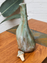 Load image into Gallery viewer, Wabi Sabi Celedon Green Vase With Top

