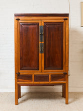 Load image into Gallery viewer, Qing Dynasty Ningbo Cypress and Rosewood Cabinet with Brass Hardware
