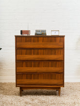Load image into Gallery viewer, Walnut Mid Century 2 Tone Walnut 4 Drawer Dresser
