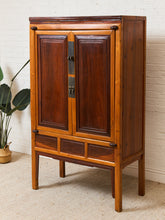 Load image into Gallery viewer, Qing Dynasty Ningbo Cypress and Rosewood Cabinet with Brass Hardware
