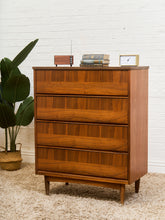 Load image into Gallery viewer, Walnut Mid Century 2 Tone Walnut 4 Drawer Dresser
