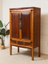 Load image into Gallery viewer, Qing Dynasty Ningbo Cypress and Rosewood Cabinet with Brass Hardware
