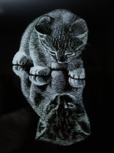 Load image into Gallery viewer, Vintage Kitty Reflection Art
