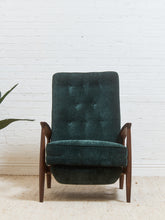 Load image into Gallery viewer, Mid Century Modern Upholstered Milo Baughman Model #74 Walnut Reclining Chair
