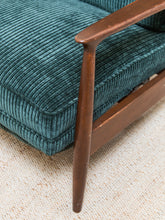 Load image into Gallery viewer, Mid Century Modern Upholstered Milo Baughman Model #74 Walnut Reclining Chair
