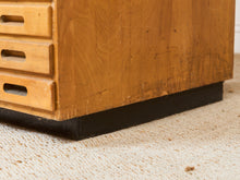 Load image into Gallery viewer, Vintage Distressed Industrial Wood Primitive School House Artist Flat Files Cabinet #1
