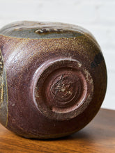 Load image into Gallery viewer, Red and Blue Reactive Glaze and Sand Finished Ceramic Vase
