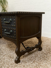 Load image into Gallery viewer, Spanish Revival Studded Leather and Wood Executive Desk
