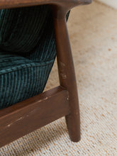 Load image into Gallery viewer, Mid Century Modern Upholstered Milo Baughman Model #74 Walnut Reclining Chair
