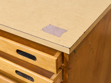 Load image into Gallery viewer, Vintage Distressed Industrial Wood Primitive School House Artist Flat Files Cabinet #1
