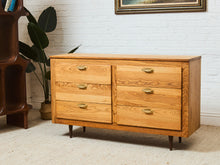 Load image into Gallery viewer, 6 Drawer Oak Vintage Dresser
