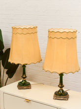 Load image into Gallery viewer, Hollywood Regency Pair of Green Lamps
