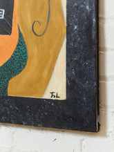Load image into Gallery viewer, De Guitarite French Cubist painting, signed and dated
