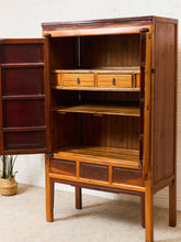 Load image into Gallery viewer, Qing Dynasty Ningbo Cypress and Rosewood Cabinet with Brass Hardware
