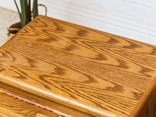 Load image into Gallery viewer, Vintage Oak BoHo Nightstands Pair

