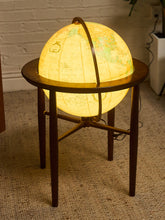 Load image into Gallery viewer, Vintage Replogle Illuminated  Mid Century Walnut Floor Globe

