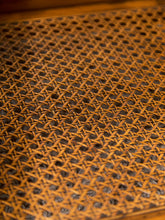 Load image into Gallery viewer, 1970’s Smoked Glass Side Table with Caning
