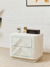 Load image into Gallery viewer, Post Modern White Vintage 2 Drawer Nightstand
