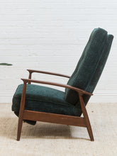 Load image into Gallery viewer, Mid Century Modern Upholstered Milo Baughman Model #74 Walnut Reclining Chair
